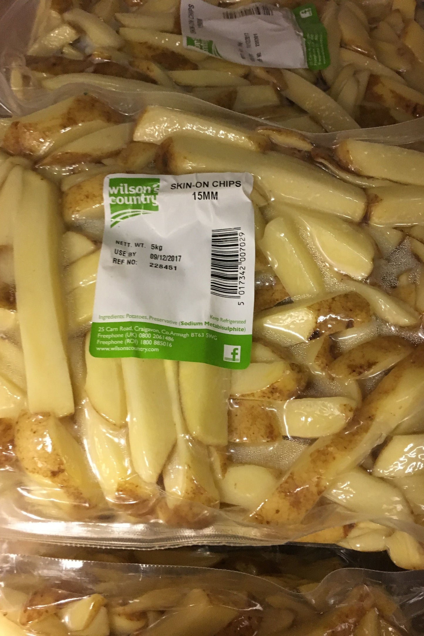 FRESH CUT CHIPS ''SKIN ON'' 15mm (x5kg) BAG ''WILSONS'' - Jackie Leonards