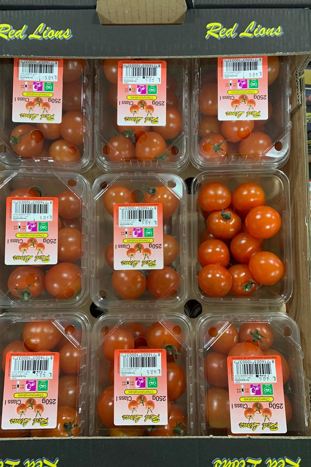 Tomatoes cherry red round 9x250grams Box - Jackie Leonards